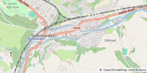 Map of Todmorden, Lancashire