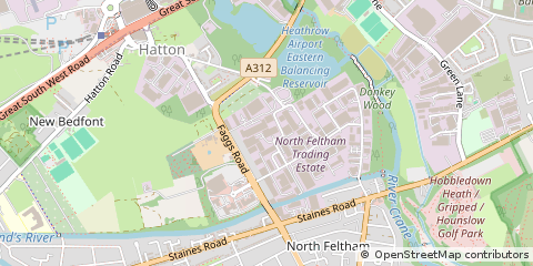 Map of Feltham, Middlesex