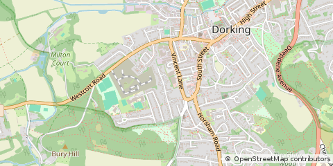 Map of Dorking, Surrey