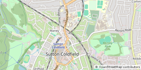 Map of Sutton Coldfield, West Midlands