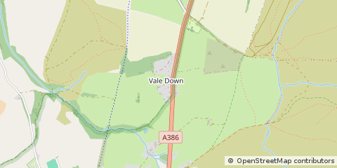 Map of Okehampton, Devon