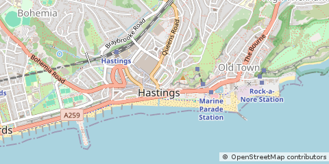 Map of Hastings, East Sussex