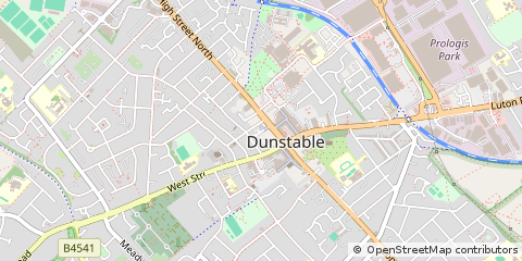 Map of Dunstable, Bedfordshire