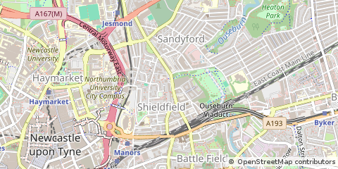 Map of Newcastle Upon Tyne
