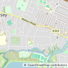 Map of East Molesey, Surrey