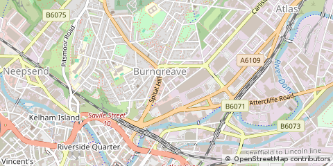 Map of Sheffield, South Yorkshire