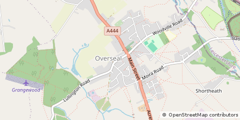Map of Swadlincote, Derbyshire
