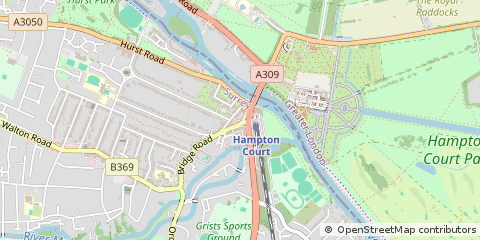 Map of East Molesey, Surrey