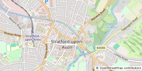 Map of Stratford Upon Avon, Warwickshire