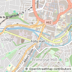 Map of Huddersfield, West Yorkshire