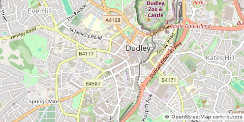 Map of Dudley, West Midlands
