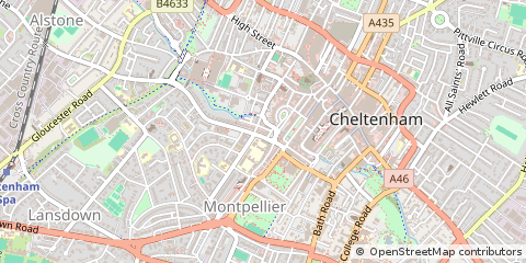 Map of Cheltenham, Gloucestershire