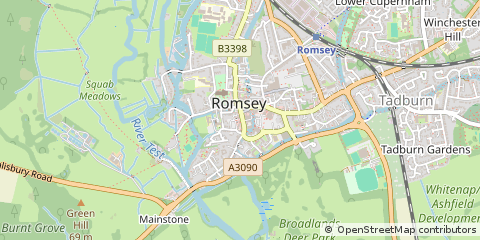 Map of Romsey, Hampshire