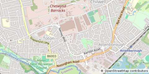 Map of Beeston, Nottinghamshire