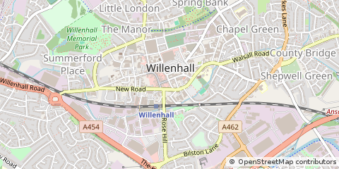 Map of Willenhall, West Midlands