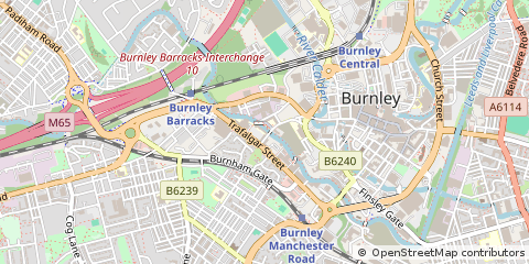 Map of Burnley, Lancashire