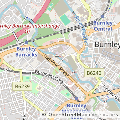 Map of Burnley, Lancashire