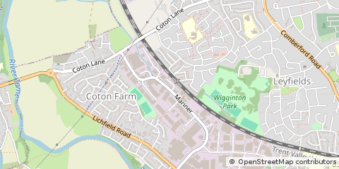 Map of Tamworth, Staffordshire