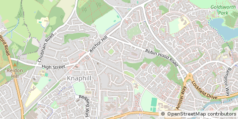 Map of Knaphill, Surrey