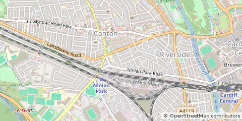 Map of Cardiff, South Glamorgan