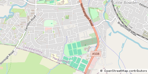 Map of Market Harborough, Leicestershire
