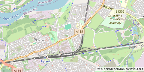 Map of Gateshead, Tyne and Wear