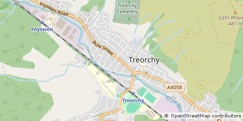 Map of Treorchy, MID Glamorgan