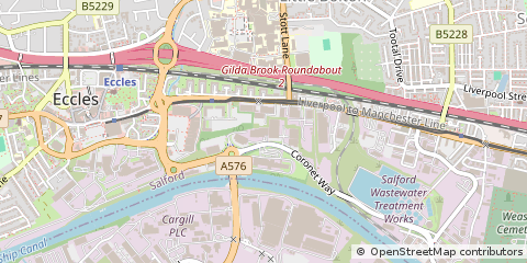 Map of Salford, Greater Manchester