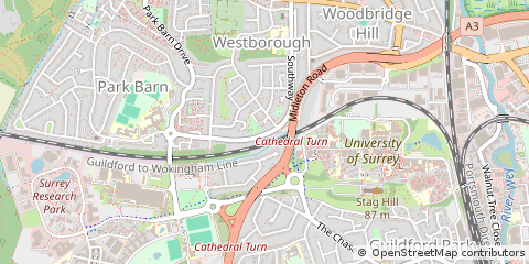 Map of Guildford, Surrey