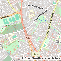 Map of Nottingham, Nottinghamshire