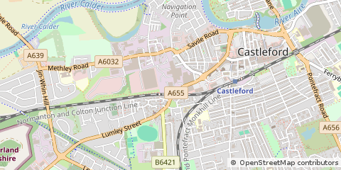 Map of Castleford, West Yorkshire