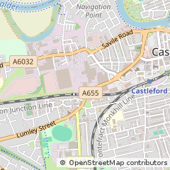 Map of Castleford, West Yorkshire