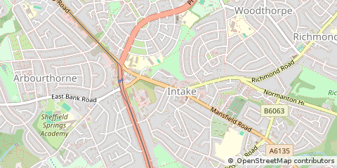 Map of Sheffield, South Yorkshire