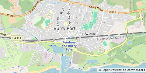 Map of Burry Port, Dyfed