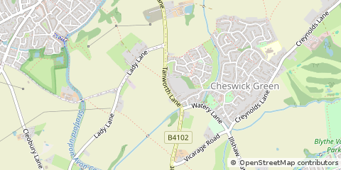 Map of Solihull, West Midlands