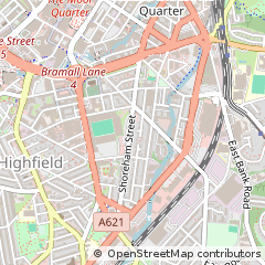 Map of Sheffield, S Yorkshire