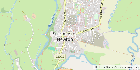 Map of Sturminster Newton, Dorset