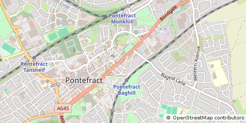 Map of Pontefract, West Yorkshire