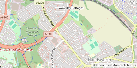 Map of Sheffield, South Yorkshire