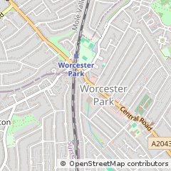 Map of Worcester Park