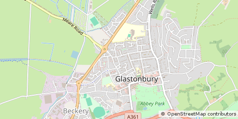 Map of Glastonbury, Somerset