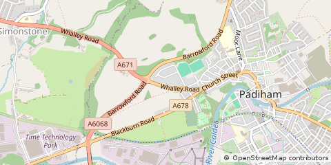 Map of Padiham, Lancashire