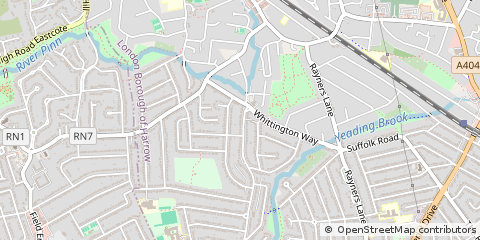 Map of Pinner, Middlesex