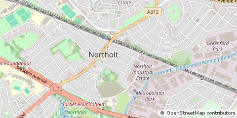 Map of Northolt, Middlesex