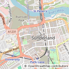 Map of Sunderland, Tyne and Wear