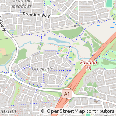 Map of Newcastle Upon Tyne, Tyne and Wear