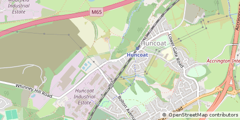 Map of Huncoat Industrial Estate, Accrington Lancashire