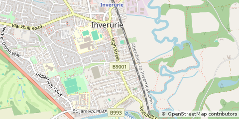 Map of Inverurie, Aberdeenshire