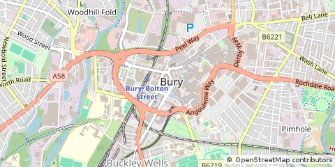 Map of Bury, Lancashire