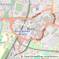 Map of Bury, Lancashire